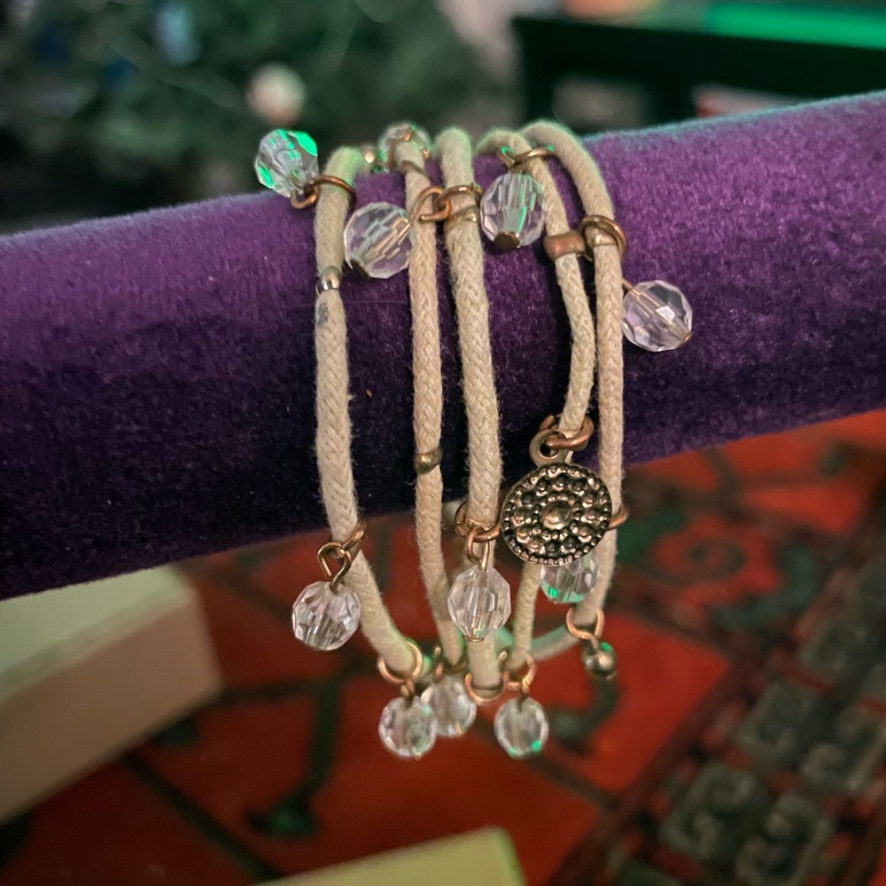 2 for $10 leather, beaded bracelet